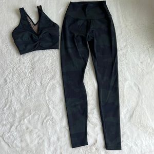 Alo green camo bra & legging set